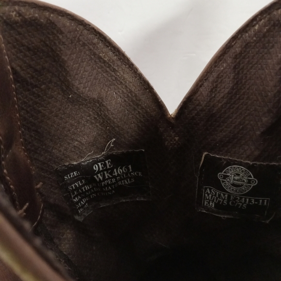 Justin Boots Original Stampede Steel Toe Work Leather Size 9EE - Picture 7 of 8